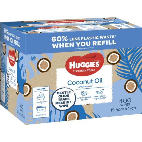 Huggies Baby Wipes With Coconut Oil  400 pack