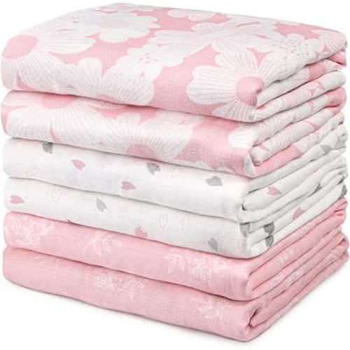 GLLQUEN BABY Receiving Blankets Girl Muslin Swaddle Blankets for Newborn