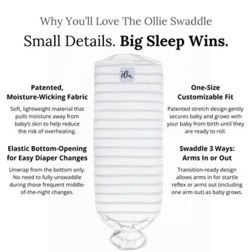 The Ollie® Swaddle | Award-Winning Baby Swaddle for Newborn Sleep | Baby Registry Favorite