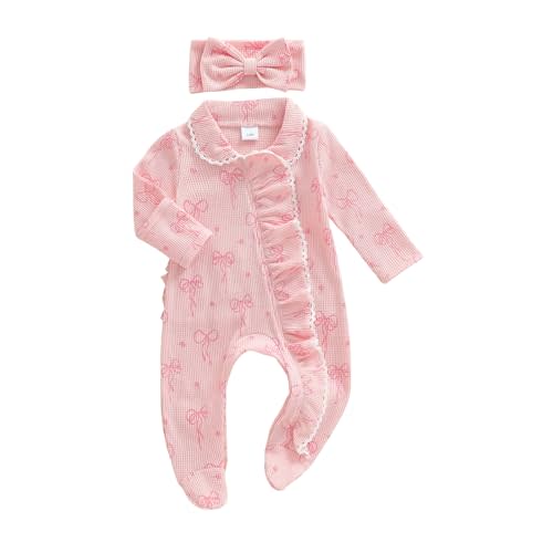 CIYCUIT Baby Girls Cactus Footies Newborn Zip Up Onesie Romper