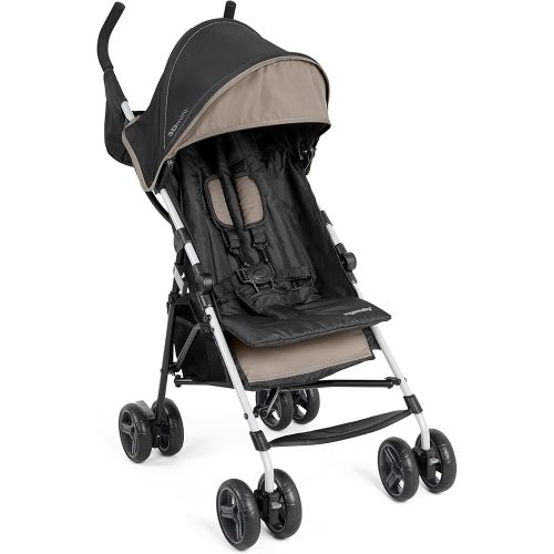 Ingenuity 3D Mini Convenience Stroller – Lightweight Stroller with Compact Fold, Multi-Position Recline, Canopy with Pop Out Sun Visor – Umbrella Stroller for Travel and More, Cashew Tan