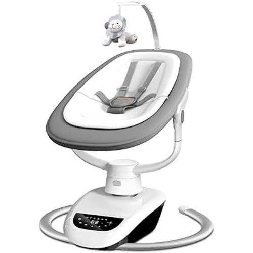 Angelbliss Baby Swing with Custom Motion, 3D-Motion Electric Swing with 6 Unique Motions & 4-Speeds, Bluetooth Enabled, 13 Preset Lullabies (Grey)