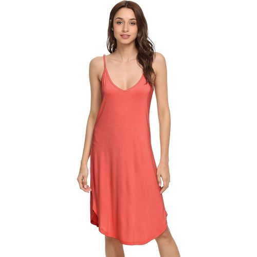 WiWi Bamboo Viscose Slip Dress for Women Cooling Dresses Super Soft Chemise Plus Size Nightgown Full Slips Babydoll S-4X