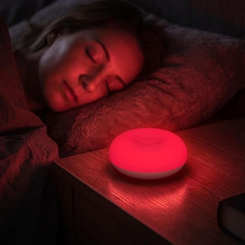 Geecent 670nm Red Night Light Lamp, Deep Red Light Therapy for Bedroom, Circadian Sleep Aid, Adjustable Dimming, Soft BPA-Free, 1200mAh Rechargeable, for Adults Kids & Baby Nursery