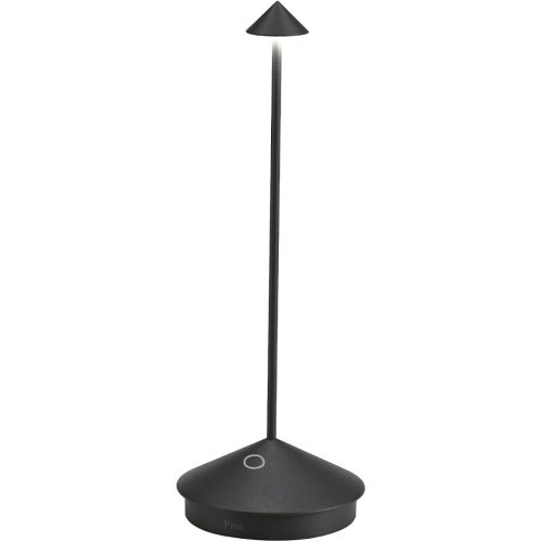 Zafferano, Pina Pro Lamp, Rechargeable Cordless Table Lamp with Touch Controls, Suitable for Indoor and Outdoor, Dimmer, 2200-3000 K, Height 11.4 Inches, Black Color