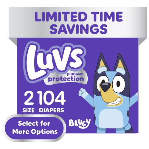 Luvs Platinum Protection Baby Diapers Size 2, 104 Count (Select for More Options)
