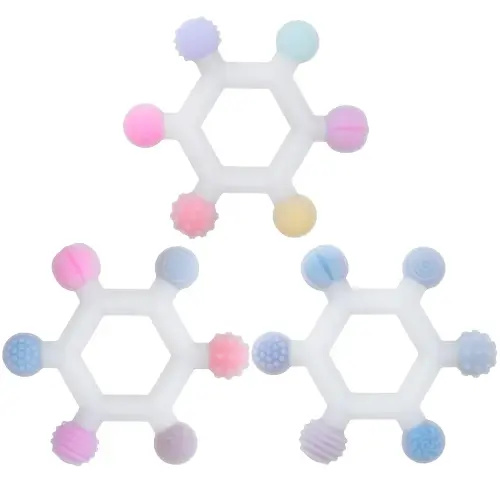 3 Pack Baby Teething Toys, BPA-Free Silicone Baby Teether Toys Teething Relief, Chew Toy for Babies 6-24 Months (Colorful)