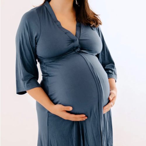 Lila Labor & Postpartum Gown in Midnight Blue