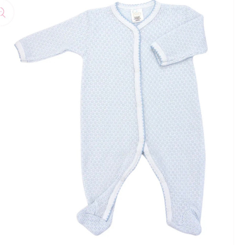 Paty Blue Knit Footie – Little Stitches & Co.