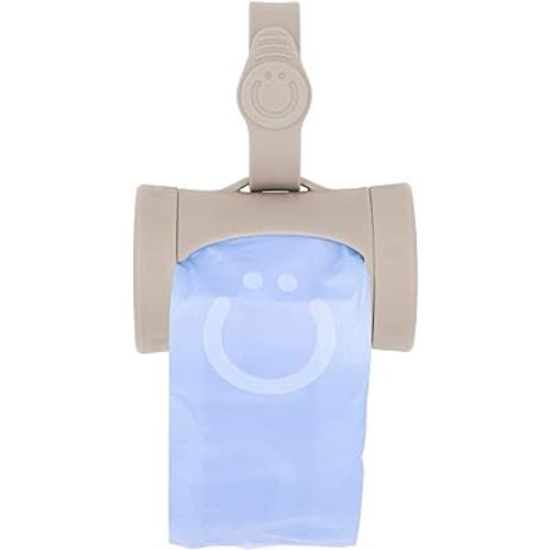 Ubbi Retractable On-the-Go Bag Dispenser for Baby Travel, Diaper Bag Accessory Must Have for Newborns, Helpful Baby Accessory, Taupe