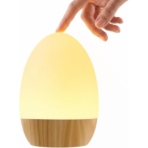Egg Light for Nursery, Eye-Caring Touch Control Rechargeable Baby Night Light with 17 Color Modes, Dimmable Night Feeding Egg Light for New Parents & Kids Bedroom
