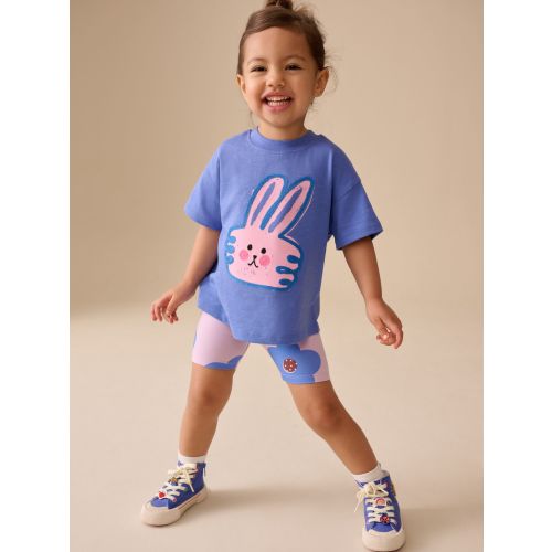 Blue Bunny Short Sleeve T-Shirt and Cycle Shorts Set (3mths-7yrs)