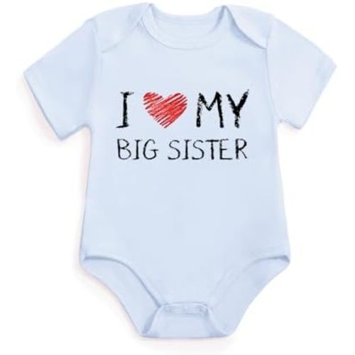Kreleurs I Love My Big Sister Baby Girls Boys Bodysuit Newborn Clothes Short Sleeve Infant Romper