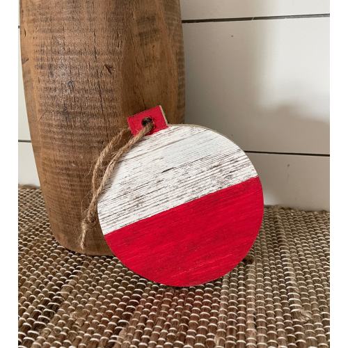 Hand Cut Wood Bobber: Nautical Lake House Decor.