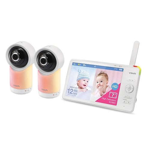 VTech Smart Wi-Fi 1080p 2-Camera 360°-Pan-and-Tilt Video Baby Monitor System, White (RM7766-2HD )