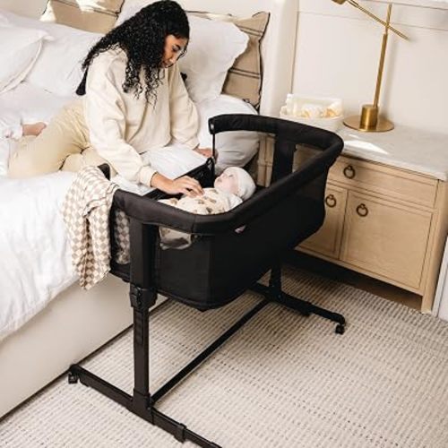 KoolerThings 3 in 1 Baby Bassinet, Bedside Sleeper, & Playpen, Easy Folding Portable Crib (Black)- KoolaBaby (Mesh Bassinet)
