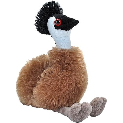 Wild Republic Pocketkins Eco Emu, Stuffed Animal, 5 Inches, Plush Toy, Made from Recycled Materials, Eco Friendly