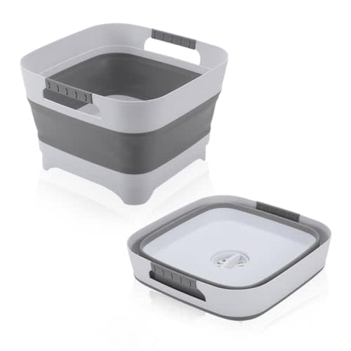 PandaEar Collapsible Baby Bottles Wash Basin, Foldable Wash Tub with Drain Plug for Infant Essentials, Bottles, Breast Pump, Kitchen, Camping, and Travel Use