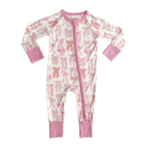 Spring Floral Bows Zipper Romper – In My Jammers