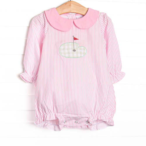 Gingham on the Green Applique Bubble, Pink – Stitchy Fish
