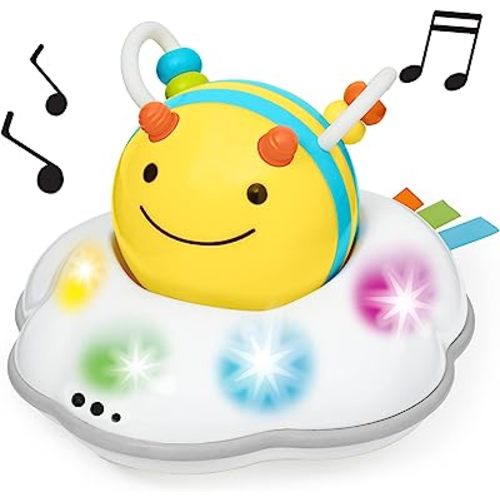 Skip Hop Baby Follow-Me Bee Tummy Time Crawl Toy 3-Stage Infant Sensory Development with Lights Sounds and Music Explore & More Age 5m+