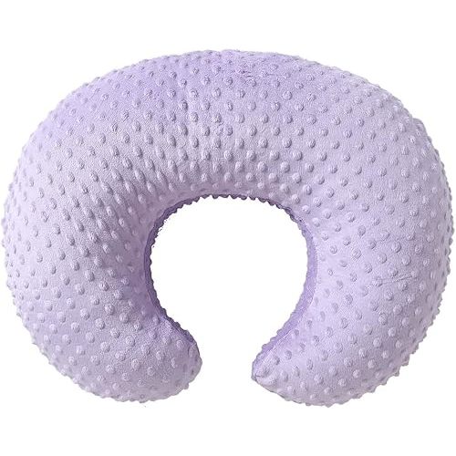 QUENESS Nursing Pillow Cover Breastfeeding Pillow Cases Plush Dot Slipcover (Orchid)