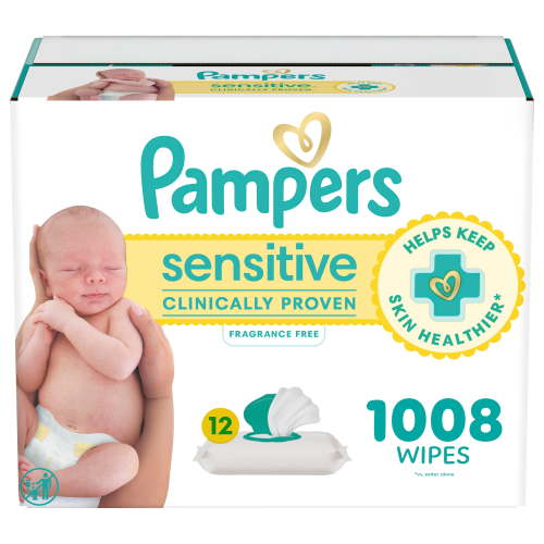 Baby Wipes Pampers Sensitive, Clinically Proven, Fragrance Free, Water Based, Hypoallergenic Baby Wipes, 1008 Baby Wipes Total (12X Flip-Top Packs) - Walmart.ca
