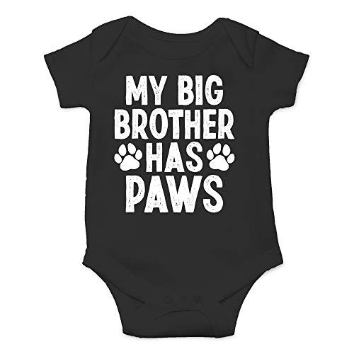 CBTwear My Big Brother Has Paws - Baby Clothes - Funny Newborn Bodysuit Outfits for Boys and Girls