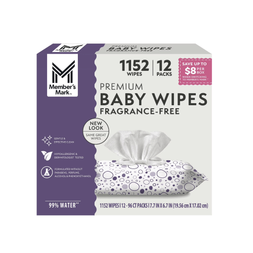 Member's Mark Baby Wipes Fragrance Free - 1152 ct