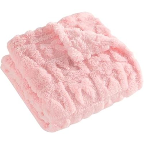 Belle Bow Baby Blanket 30x40 – Ultra Soft Fleece Bow Blanket, Cozy Crib Stroller & Pet Stroller Blanket for Baby Girl & Small Pets, (Light Pink)