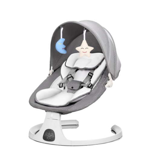 Yadala Baby Swing Bouncer, Portable Electric Swing with Bluetooth, 5 Speed, Remote Control, Adjustable Seat, Gray