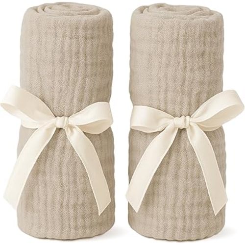Newton Baby Fitted Sheets for Compact Travel Crib & Play Yard Floor Pad (2-Pack) - Ultra-Breathable, Washable and Ultra-Soft, 100% Cotton, 34" x 48", Sand