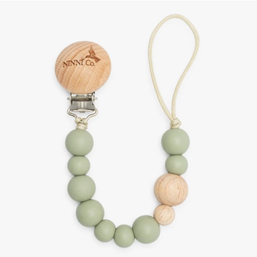 Ninni Co. Olive Green Pacifier Clip