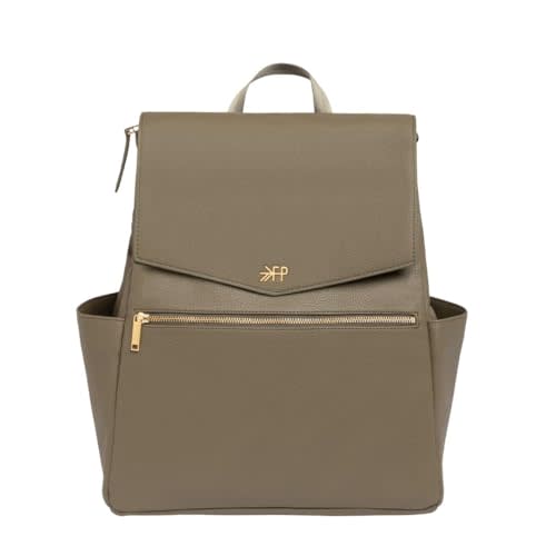 Freshly Picked Classic Diaper Bag II Backpack – Premium Vegan Leather, Large Capacity Baby Bag with Changing Pad, Stylish & Functional for Moms & Dads, Sage