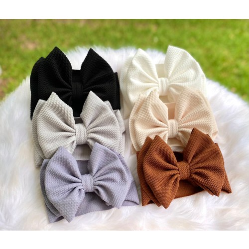 PICK 6 BUNDLE • Choose Six Custom Colors, Signature Bow Headwraps, Stretchy and Soft, Permanently Sewn Secure and Pull-Proof Headband Design