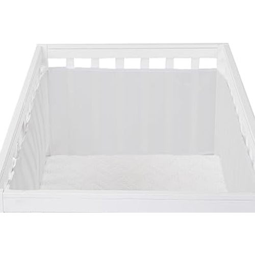 Mesh Liner Pad for Full-Size Cribs, Anti-Collision Cover Bumpers(Grey)