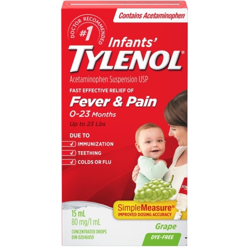 Infants' Medicine, Fever & Pain Drops, Dye Free Grape