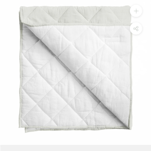 Play mat | French grey and white linen, reversible
