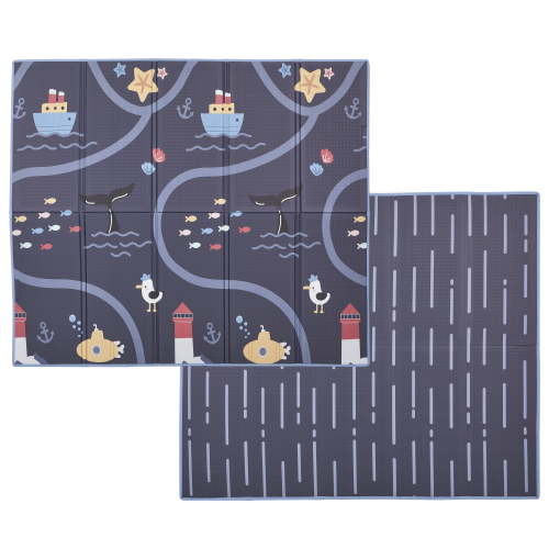 Evolur CozyCush Reversible Non-Toxic Baby Kids Playmat, Ocean