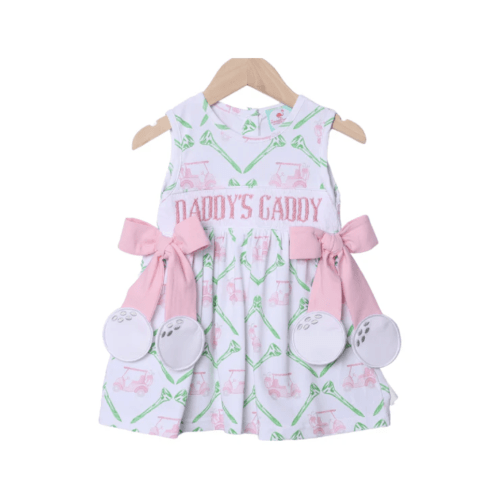 Smocked Daddy's Caddy Pink Bow Dress