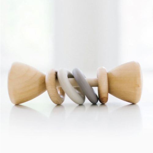 Silicone + Wood Rattle