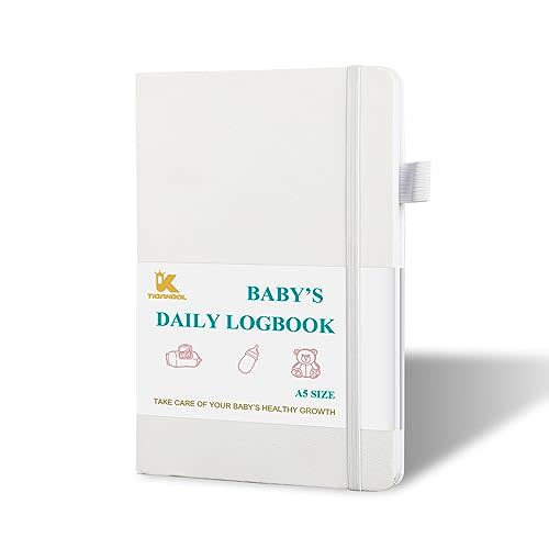 Baby's Daily Care Planner - A5 Newborn Baby Log Book for Tracking Daily Routine, 152 Easy-to-Use Pages to Monitor Nursing, Sleep, Feeding, Diapers, Pumping, and More - White