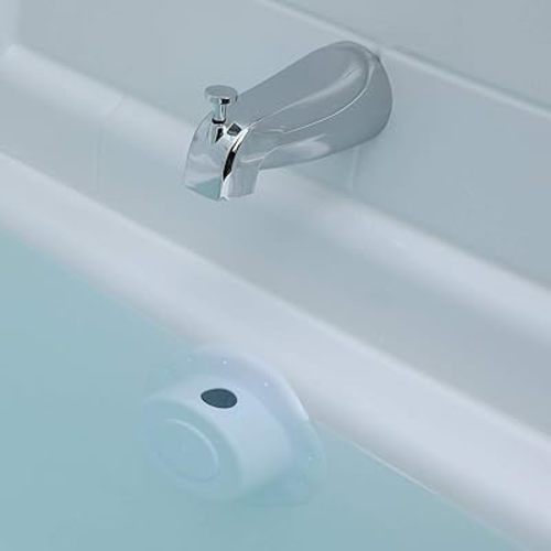 SlipX Solutions Bottomless Bath | Overflow Drain Cover for Tub | Great Gifts for Mom, Spa & Bath Accessories | Drain Block, Water Stopper Plug | Bath Essentials for Women | 4" Diameter, White