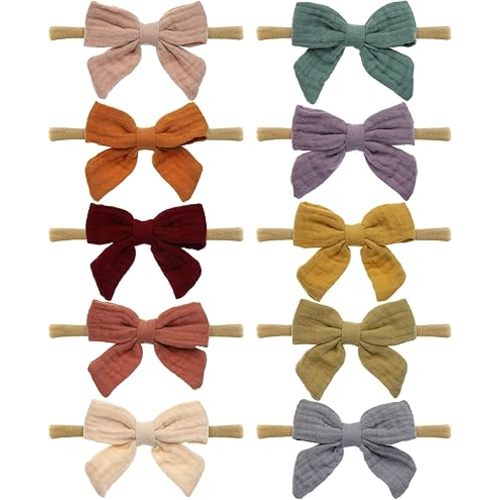 Baby girl bows headbands for newborn and infant toddler hairbands hair accessories handmade elastic stretchy headband for girls child toddlers kids