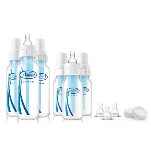 Dr. Brown's Natural Flow Original Baby Bottle Gift Set, (0m+), Clear, 6-Count