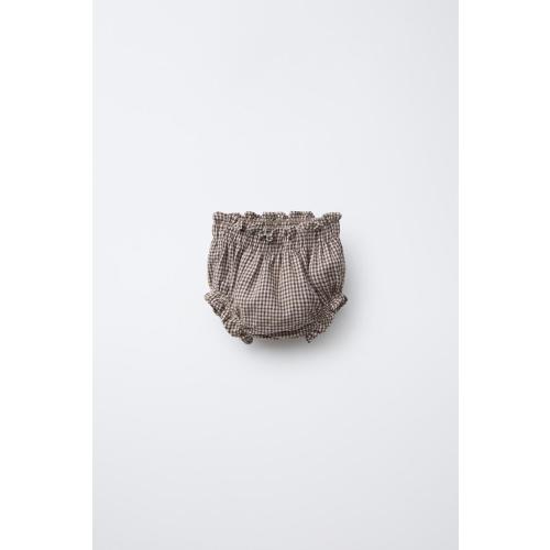 CHECKERED BOTTOMS - Brown / Ecru | ZARA United States