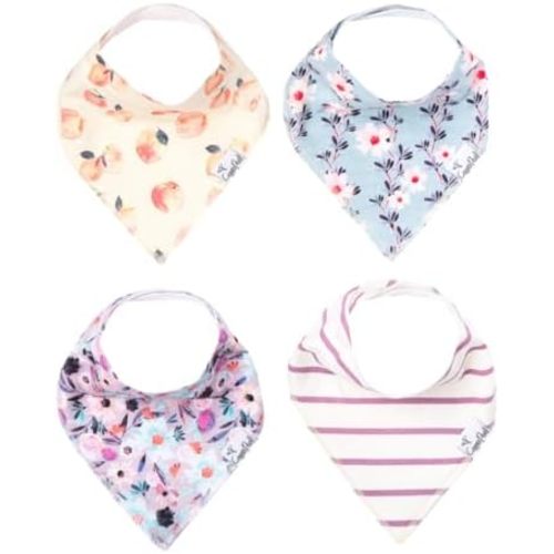 Copper Pearl Baby Bibs 4 Pack, Bandana Drool Bibs for Baby Girl & Boy, Soft Cotton Bibs for Drooling and Teething