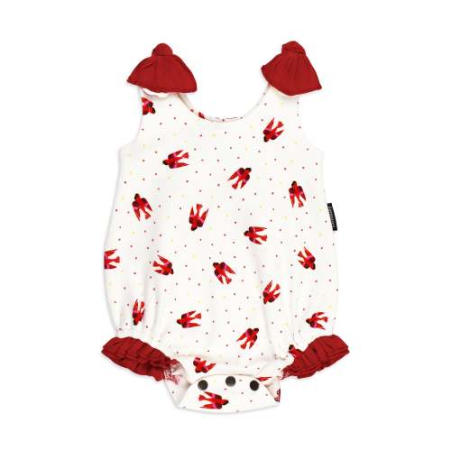 Red Bird | Organic Bowtie Shoulder Bodysuit – L'ovedbaby