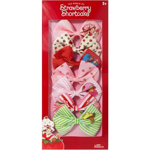 LUV HER Strawberry Shortcake Alligator Hair Clips for Kids – 7-Pack Non-Slip 4-Inch Hair Bows – Girls Hair Accessories with Sweet Character Prints – Ages 3+ – Non-Toxic Material