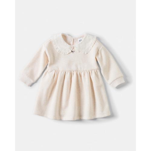 Long Sleeve Collar Fleece Dress - Kmart